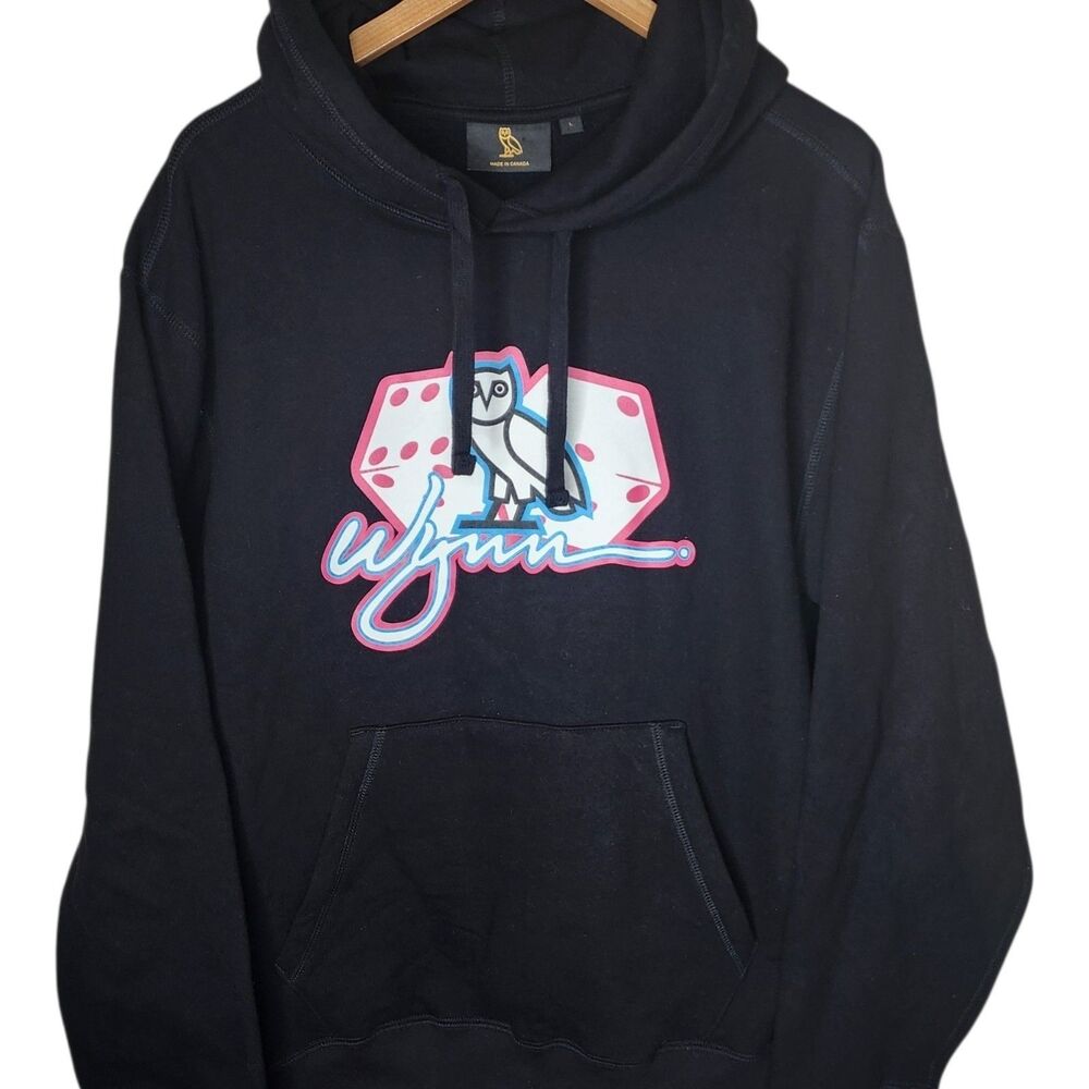 OVO Octobers Very Own Drake Wynn Las Vegas Black Dice Hoodie Mens Large